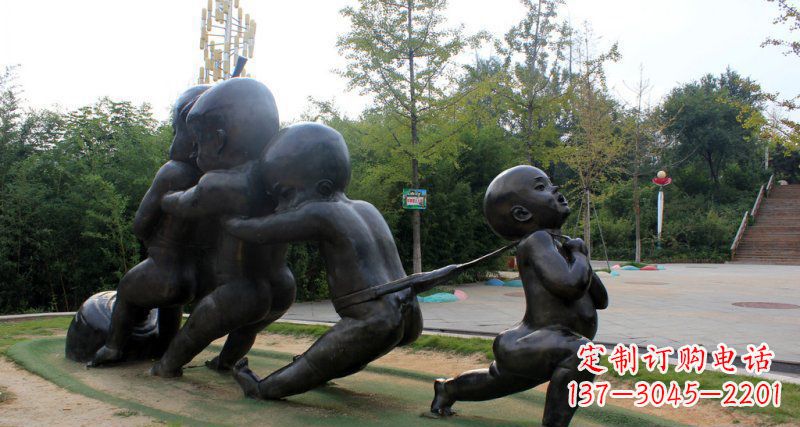 张家口萝卜街头铜雕的精美景观