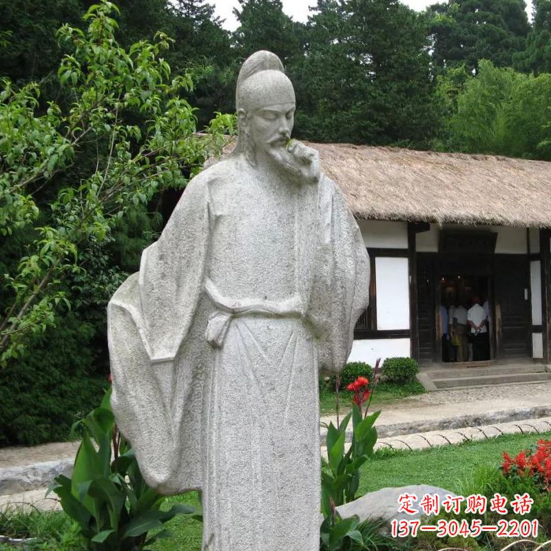 张家口白居易石雕塑像-公园景区中国古代历史文化名人雕塑