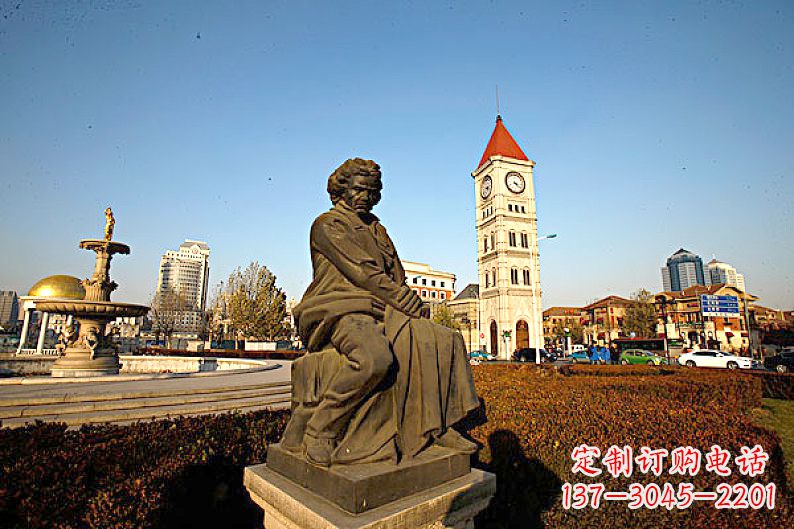 张家口贝多芬头像雕塑赞美音乐大师的艺术之作