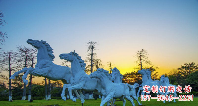 张家口奔跑的马群城市公园景观铜雕