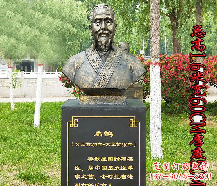 张家口“扁鹊”古代名医铜雕系列让古老的经典传承下去