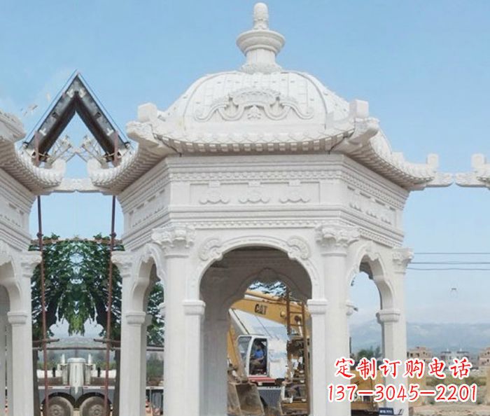 张家口别墅景观欧式石雕凉亭