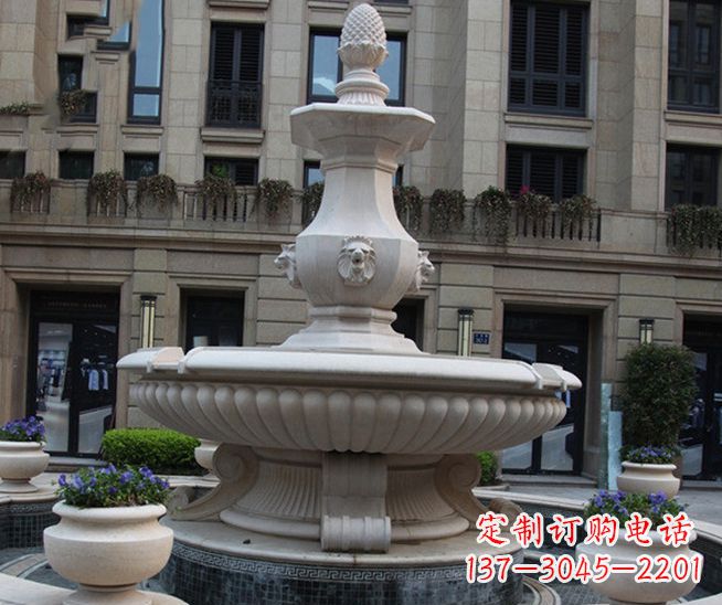 张家口别墅景观石雕大理石喷泉