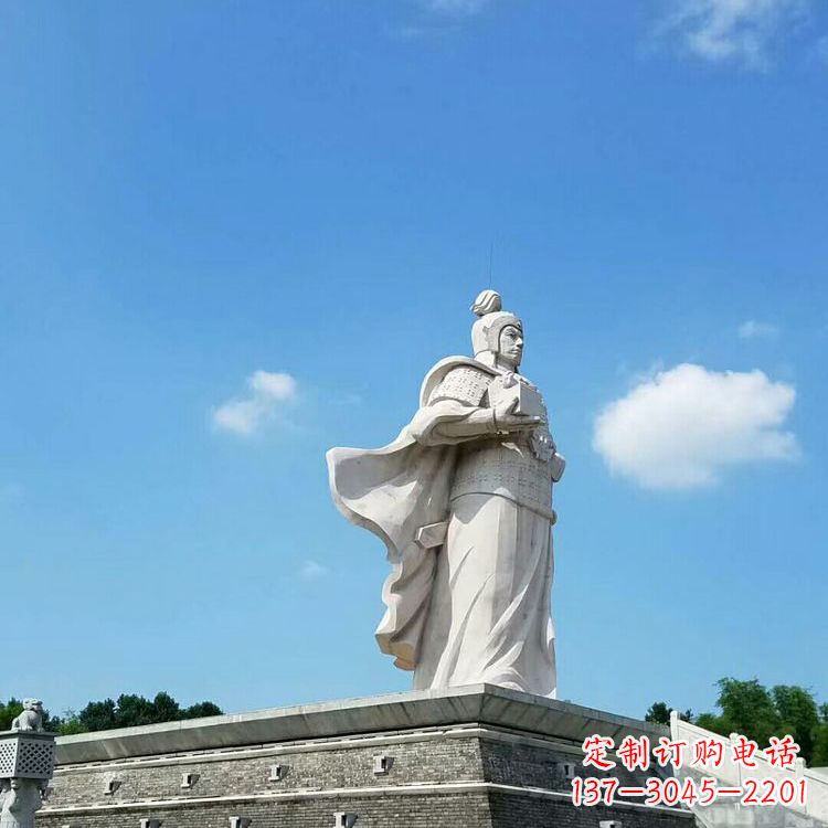 张家口兵仙韩信汉白玉石雕-景区古代著名将领军事家雕像