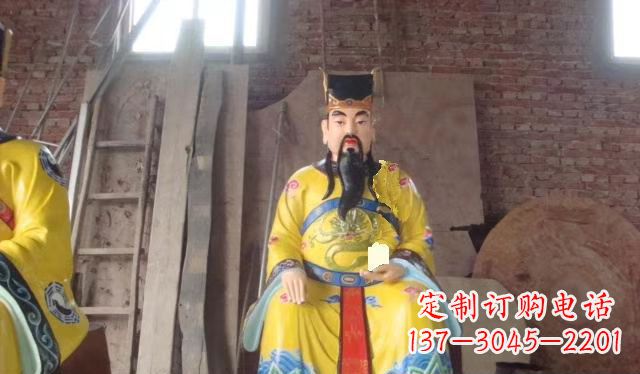 张家口玻璃钢彩绘文财神寺庙神像雕塑