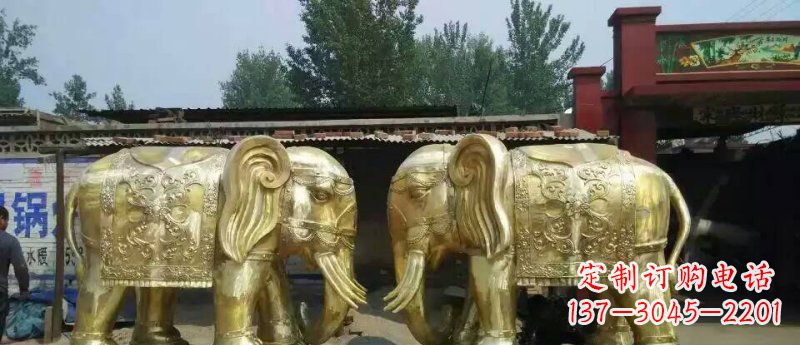 张家口玻璃钢大象雕塑仿铜雕塑的精美之作