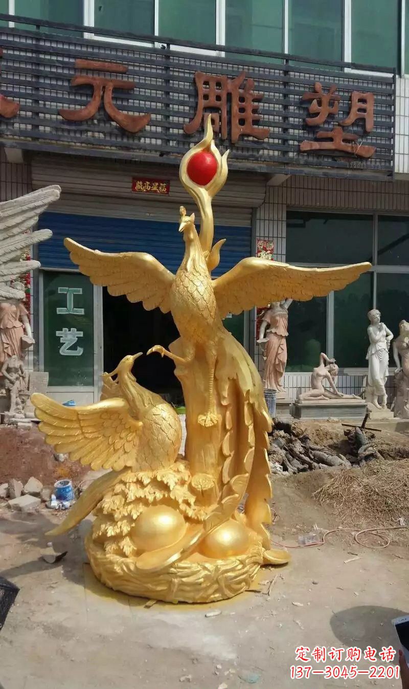 张家口玻璃钢雕刻的凤凰之美