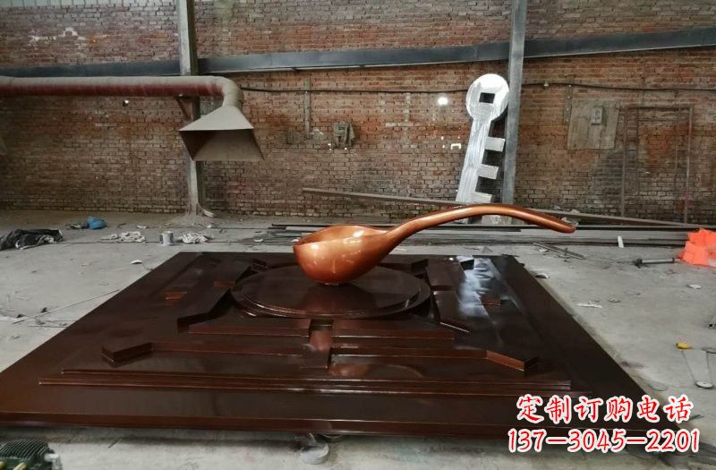 张家口玻璃钢仿铜司南雕塑精美装点城市的灵魂