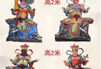 张家口玻璃钢彩绘四大天王雕塑宏伟壮观的艺术珍品