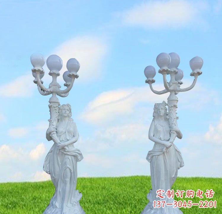 张家口玻璃钢西方美女路灯