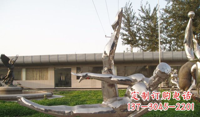 张家口不锈钢鞍马运动人物雕塑