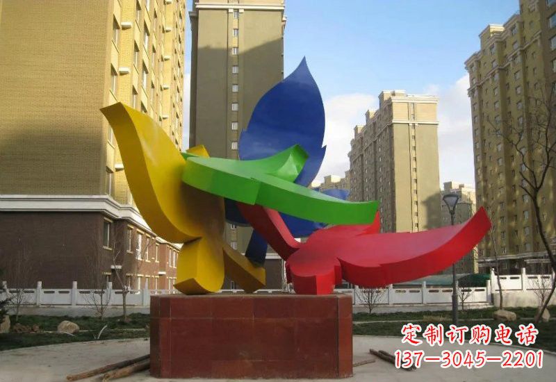张家口不锈钢彩色树叶雕塑