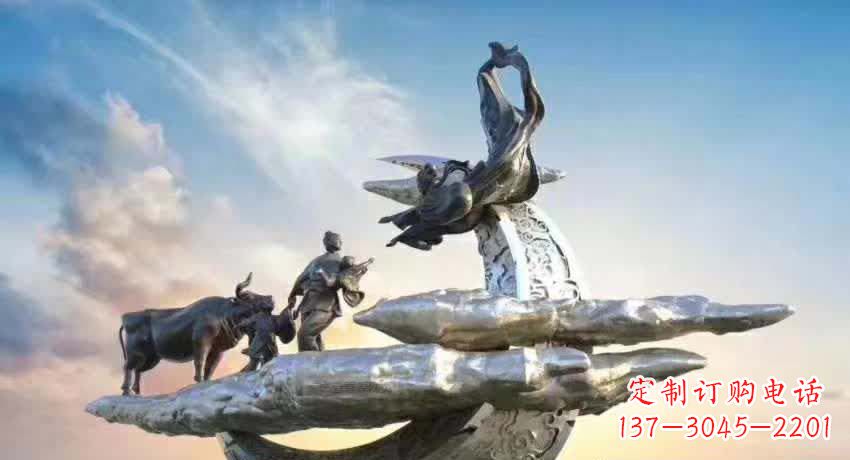 张家口不锈钢嫦娥奔月雕塑