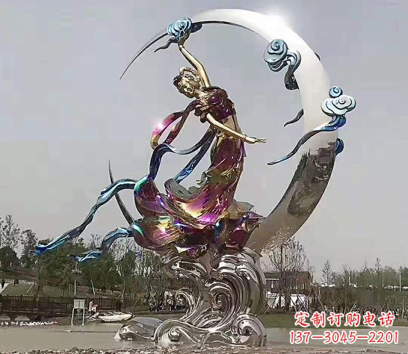 张家口不锈钢嫦娥奔月雕塑