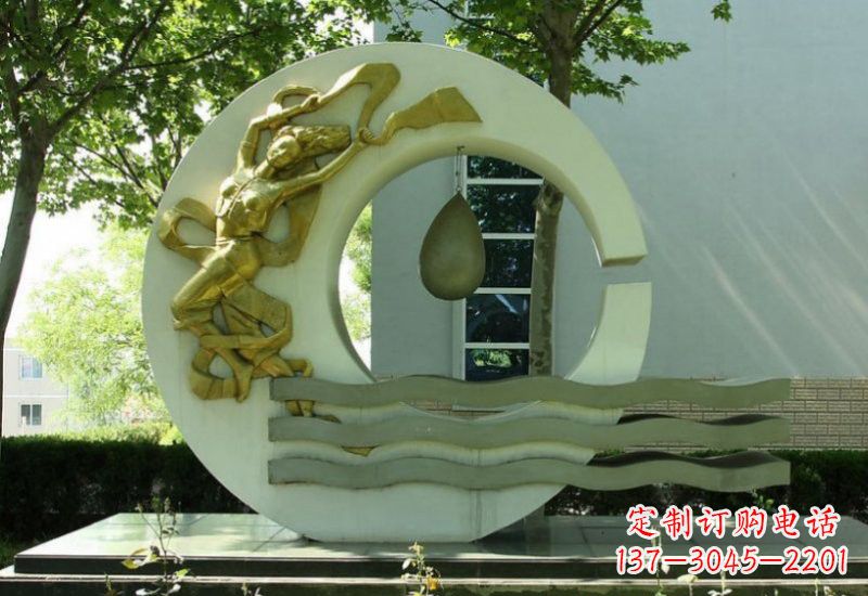 张家口不锈钢嫦娥奔月雕塑——传承中华文化