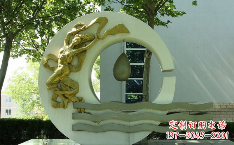 张家口不锈钢嫦娥奔月景观雕塑