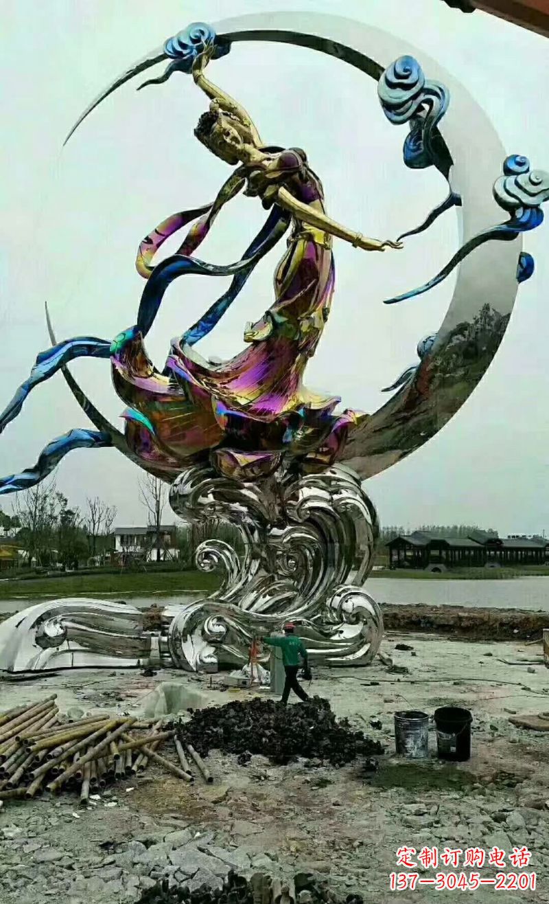 张家口不锈钢嫦娥奔月雕塑