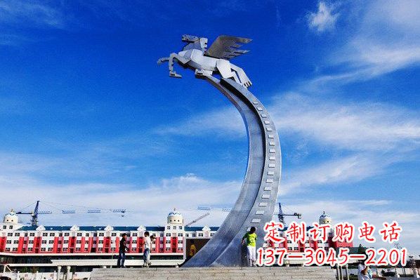 张家口精美不锈钢飞马雕塑