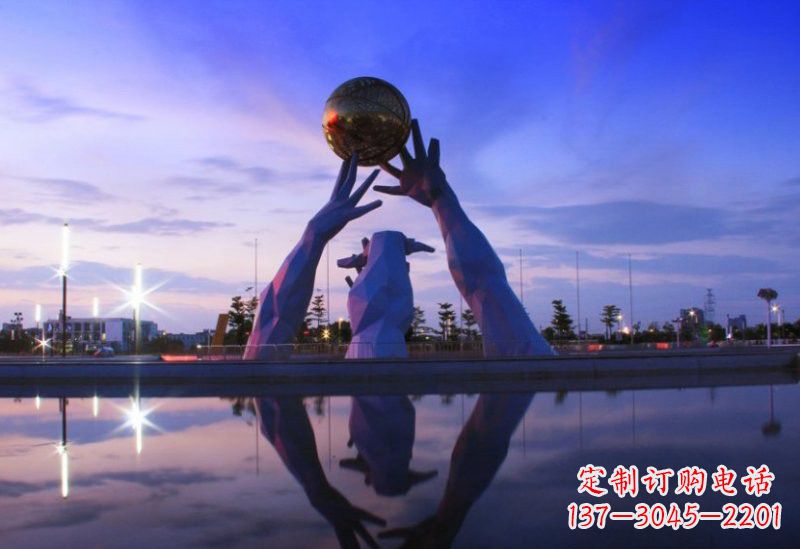 张家口不锈钢城市的地球雕塑