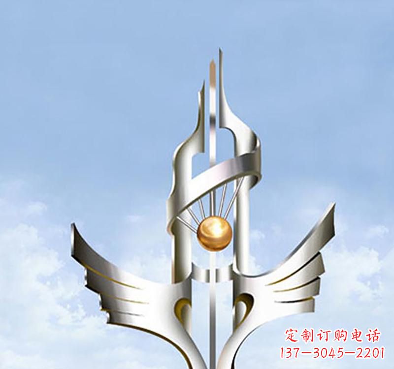 张家口以不锈钢为材料的翅膀雕塑