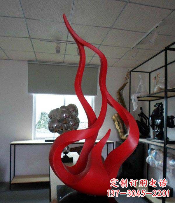 张家口精致不锈钢火苗雕塑