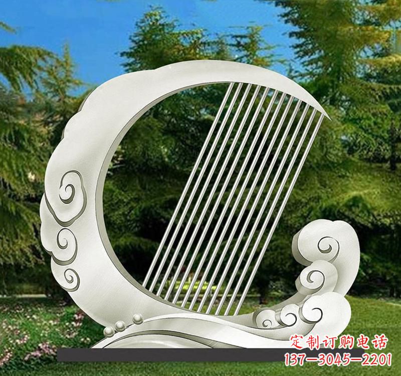 张家口精美的不锈钢月亮雕塑