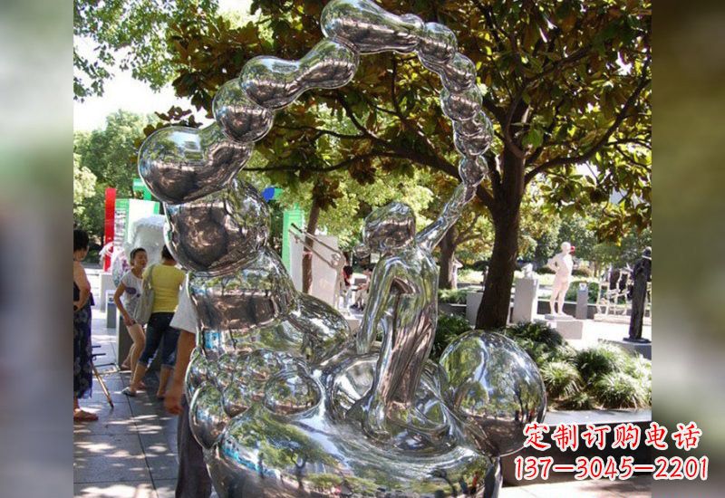 张家口精美不锈钢儿童雕塑