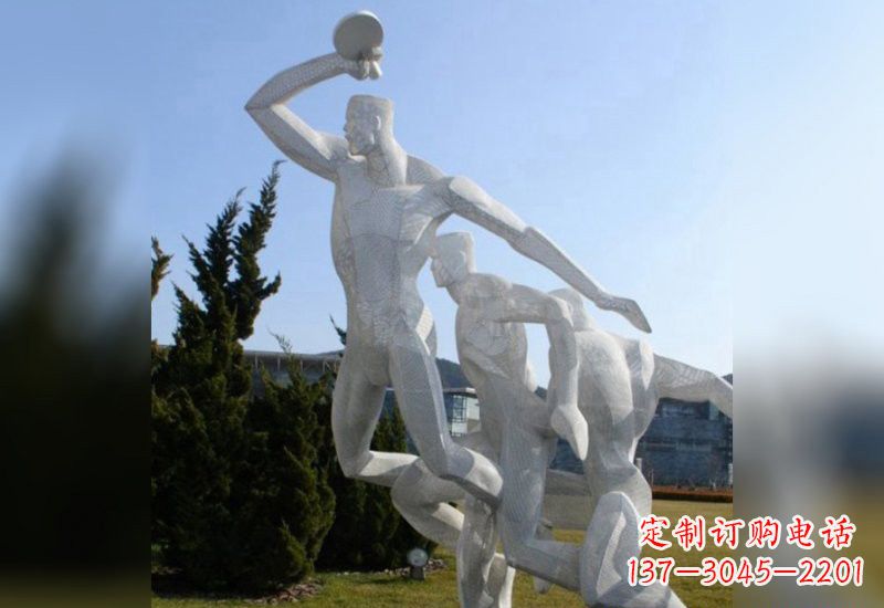 张家口不锈钢抽象打乒乓球人物雕塑