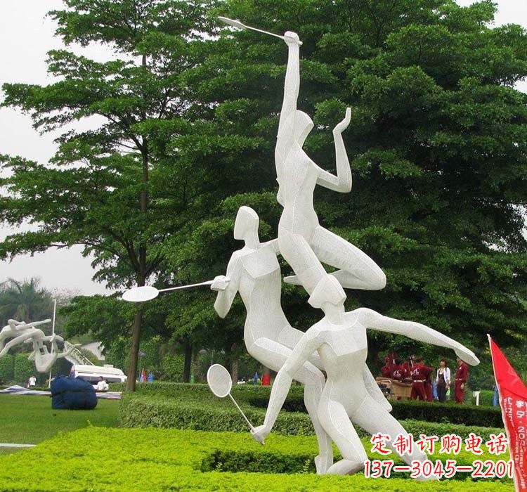 张家口精美绝伦的不锈钢羽毛球雕塑
