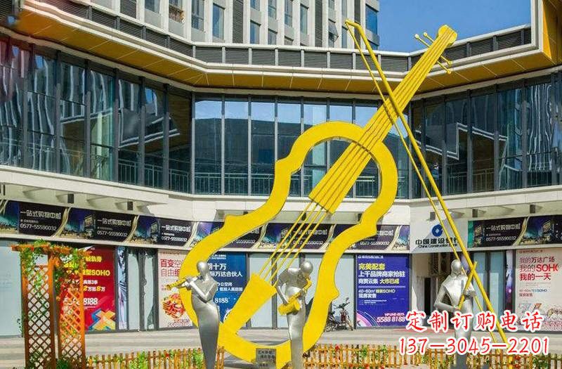 张家口不锈钢大提琴雕塑美的融合