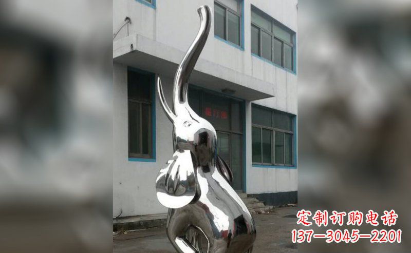 张家口精致的不锈钢大象雕塑