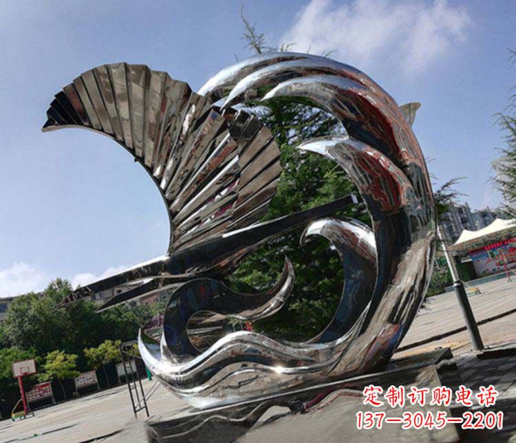 张家口不锈钢帆船雕塑象征海上生活的艺术精品