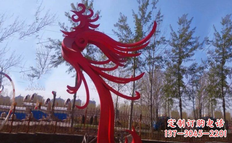 张家口不锈钢凤凰雕塑——象征着美丽与力量