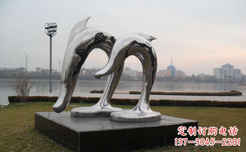 张家口精致的不锈钢海豚雕塑