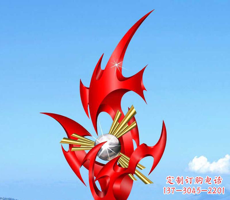 张家口不锈钢火苗雕塑
