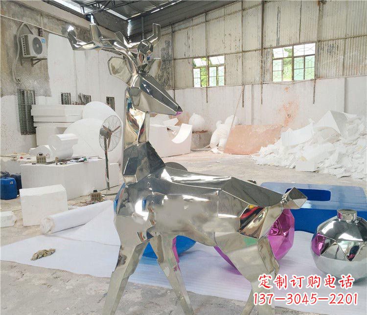 张家口不锈钢梅花鹿雕塑