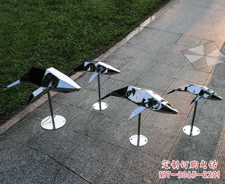 张家口不锈钢海豚雕塑精致的海洋之美
