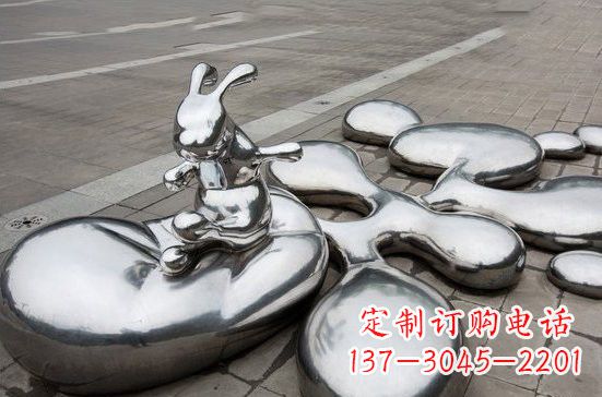 张家口不锈钢兔子雕塑