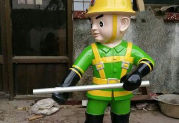 张家口玻璃钢消防员雕塑——让爱与勇气永恒