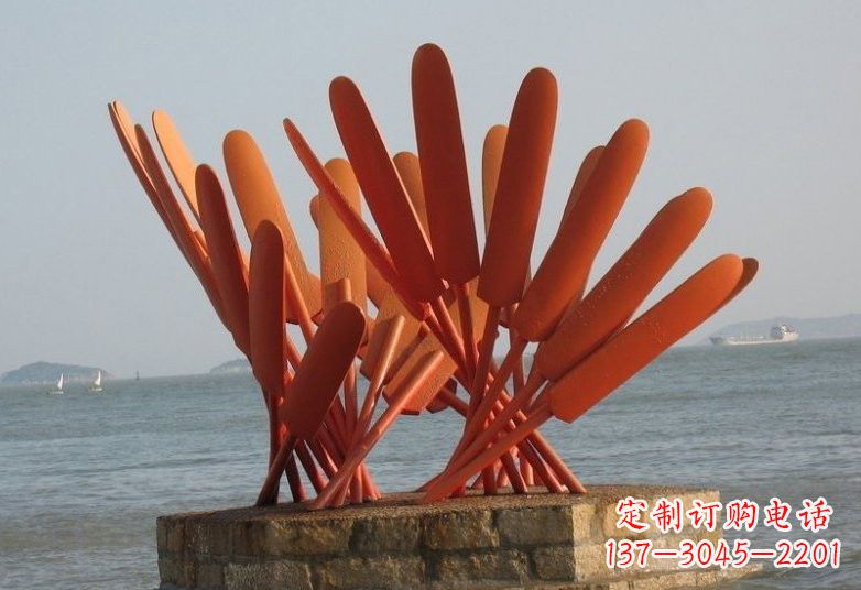 张家口不锈钢船桨雕塑经典的海洋景观