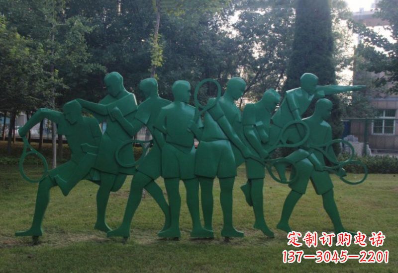 张家口不锈钢羽毛球人物雕塑精美绝伦