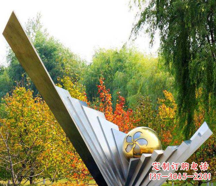张家口不锈钢大型翅膀景观雕塑