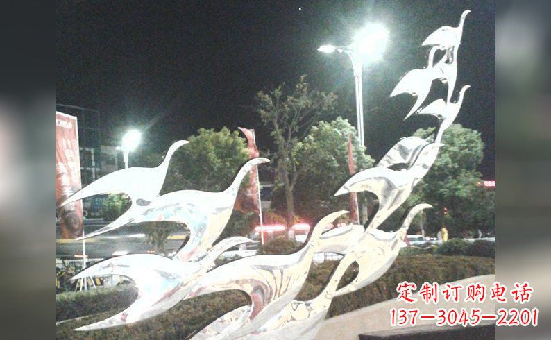 张家口不锈钢大雁雕塑——灿烂的翱翔