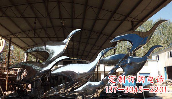 张家口不锈钢大雁雕塑给环境带来生机