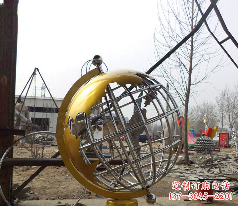 张家口不锈钢地球仪雕塑象征着美好未来
