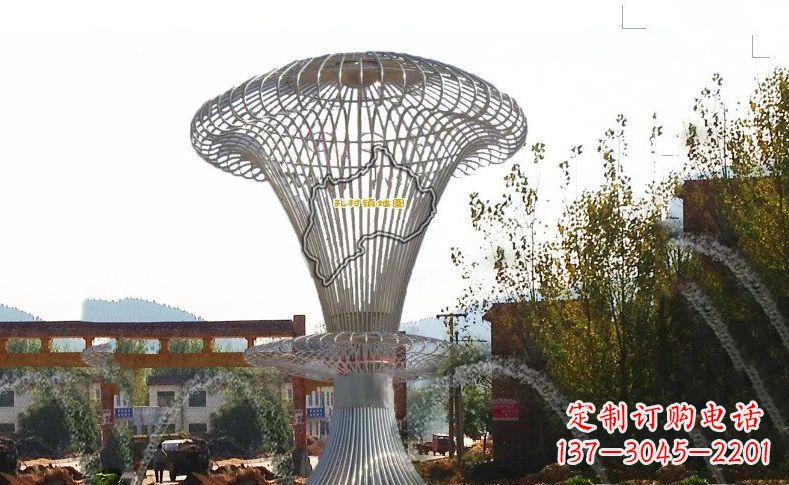 张家口城市景观的艺术礼物——不锈钢地图雕塑