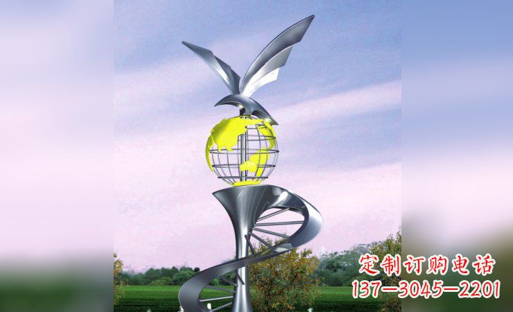 张家口雄鹰展翅,不锈钢雕塑飞翔