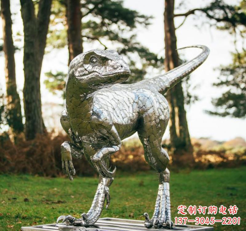 张家口不锈钢恐龙雕塑一种古老灵动的艺术