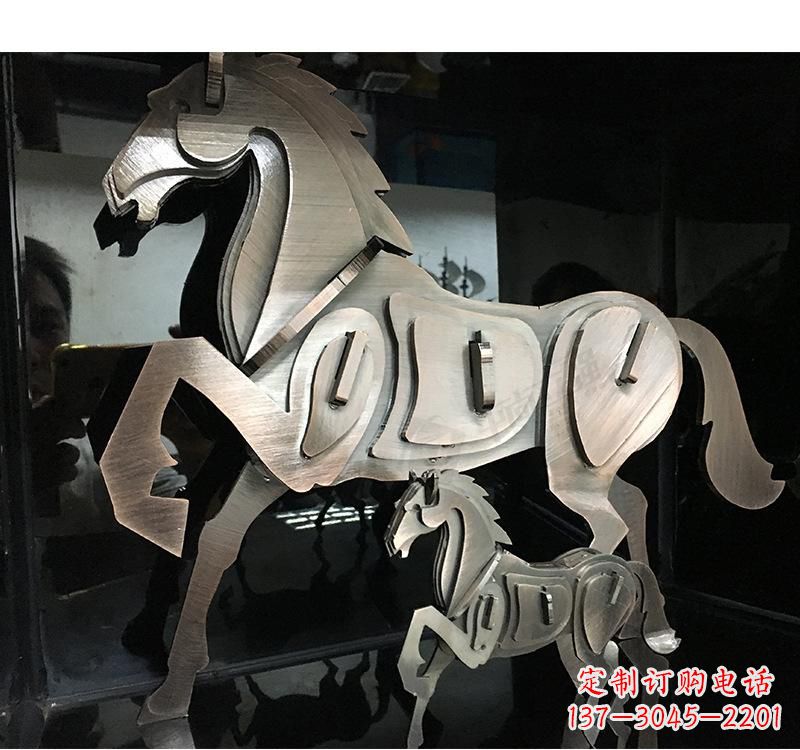 张家口不锈钢动物马雕塑艺术精美动人