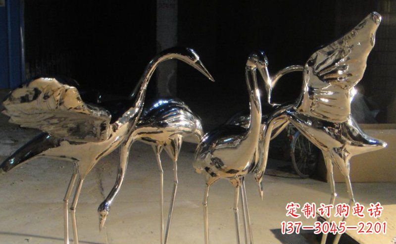 张家口仙鹤雕塑不锈钢锻造的精美艺术